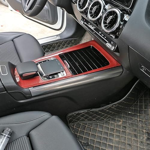 Miniatura 4 de Panel de decoración de consola central de automóvil ABS cromadofibra de carbono, para Mercedes Benz Clase B W247 GLB B200 2020 (fibra de carbono