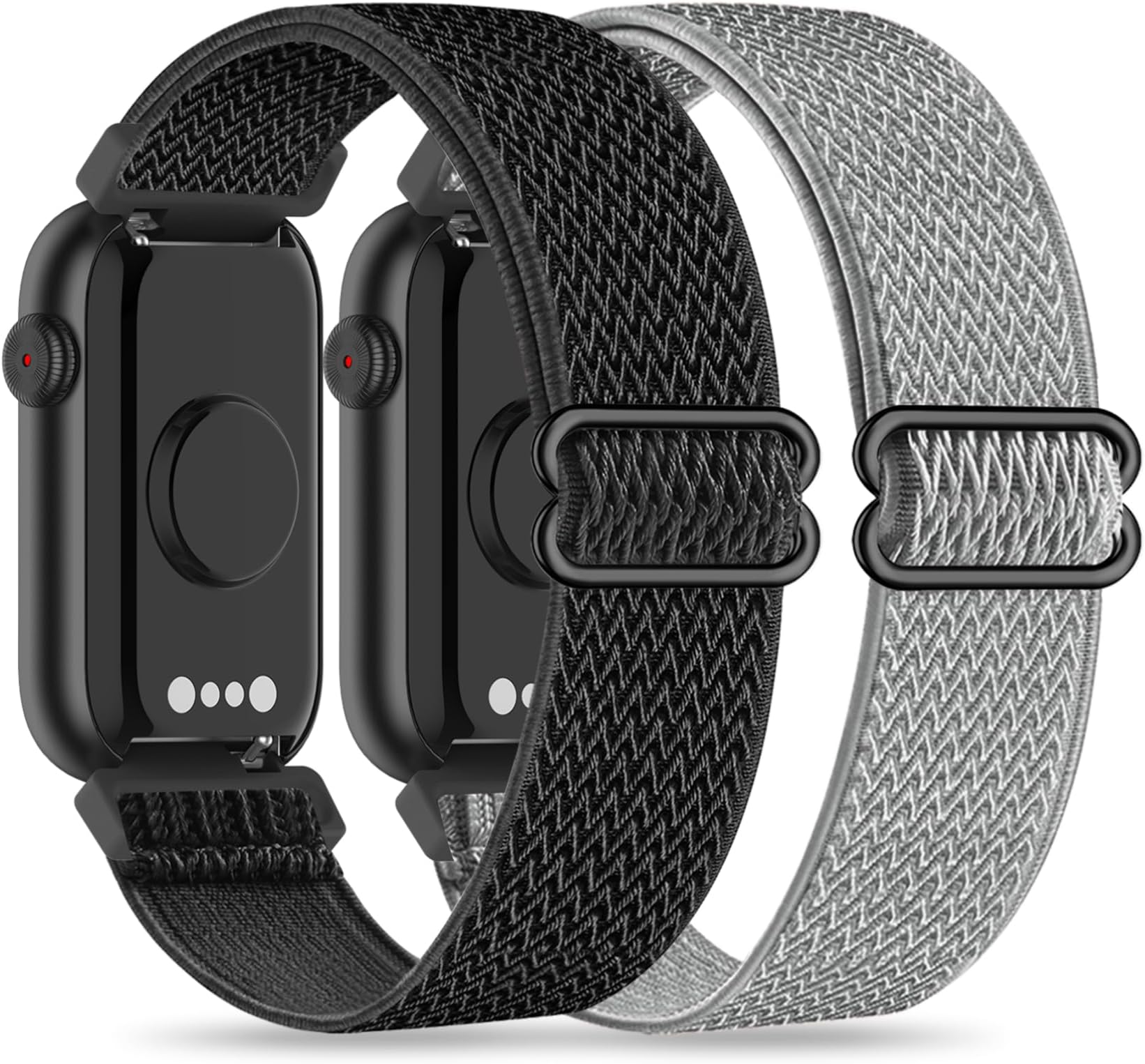 HQzon2 Pack Stretchy 16mm Nylon Bands Compatible with FITVII HM08/MorePro HM08/Amzhero-Runfit D26/KALINCO Slim Fitness Tracker