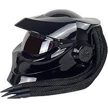 Motorcycle Full Face Helmet Front Flip Visor Helmet with Braids and Warning Lights for Men Women Offroad Cruiser Chopper DOT/ECE Approved Personalized Motorcycle Helmet