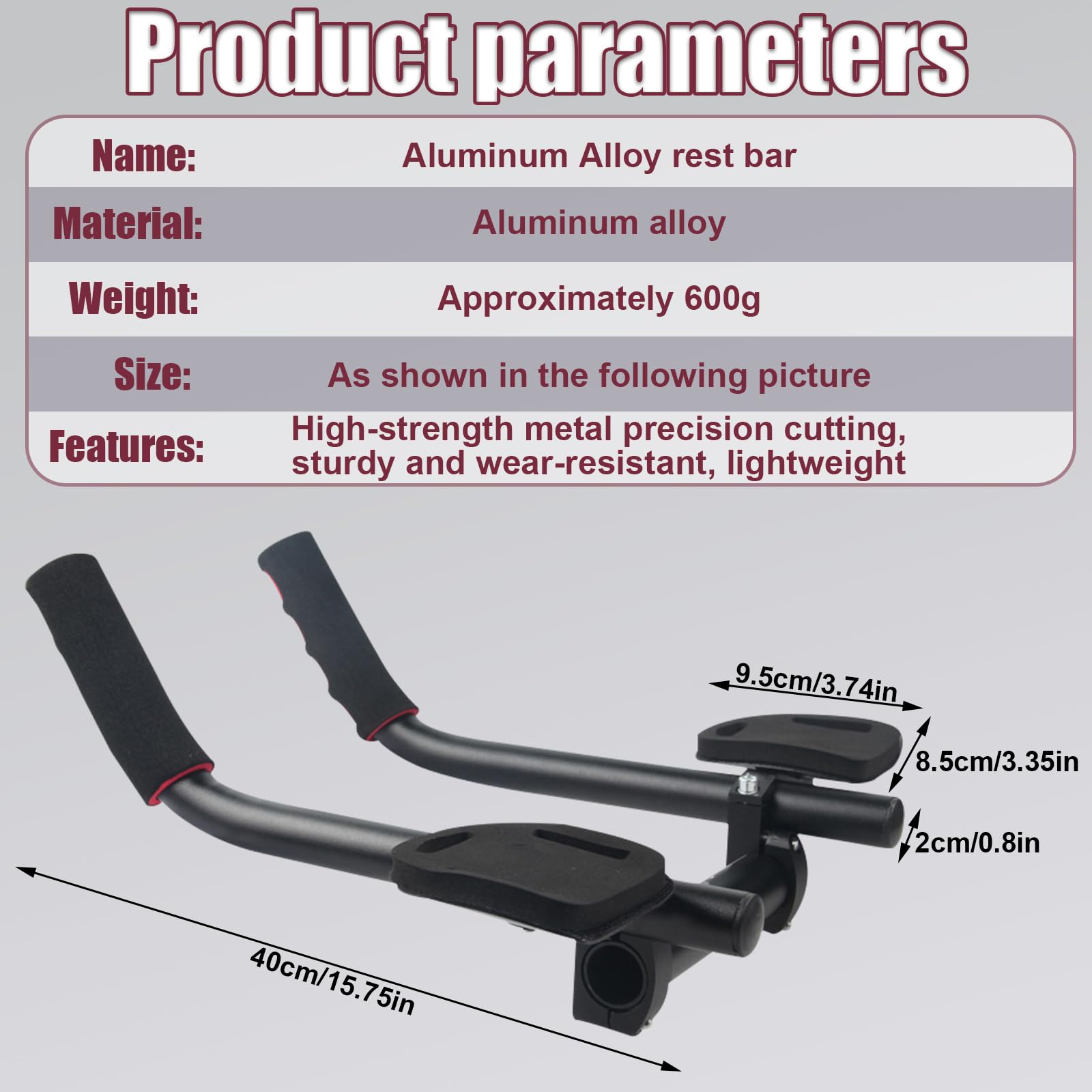 Guidon De Vélo En Aluminium - Accoudoir Pour Vélo De Route, Vélo De Montagne, Triathlon
