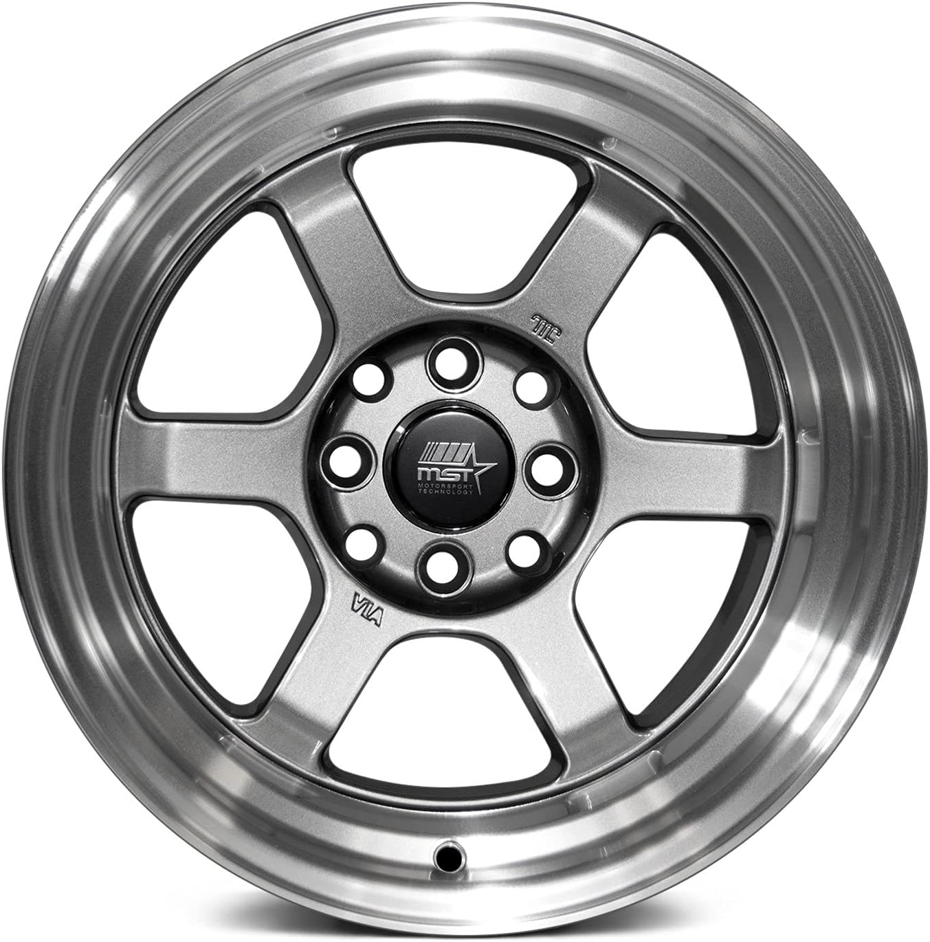 Time Attack 15x8.0 4x100/4x114.3 0 ET 73.1 CB Gunmetal w/Machined Lip Wheel by MST