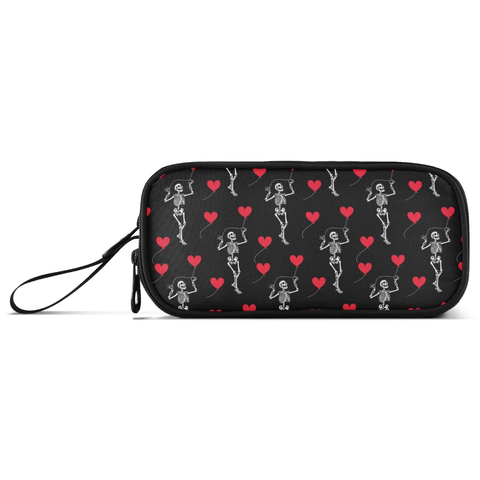 Large Pencil Case, Big Capacity Pencil Bag Pen Pouch Holder 3 Compartments, Romantic Skull Gothic School Office Supplies Stationery Makeup Bag Storage Organizer for Students Girls Boys Women