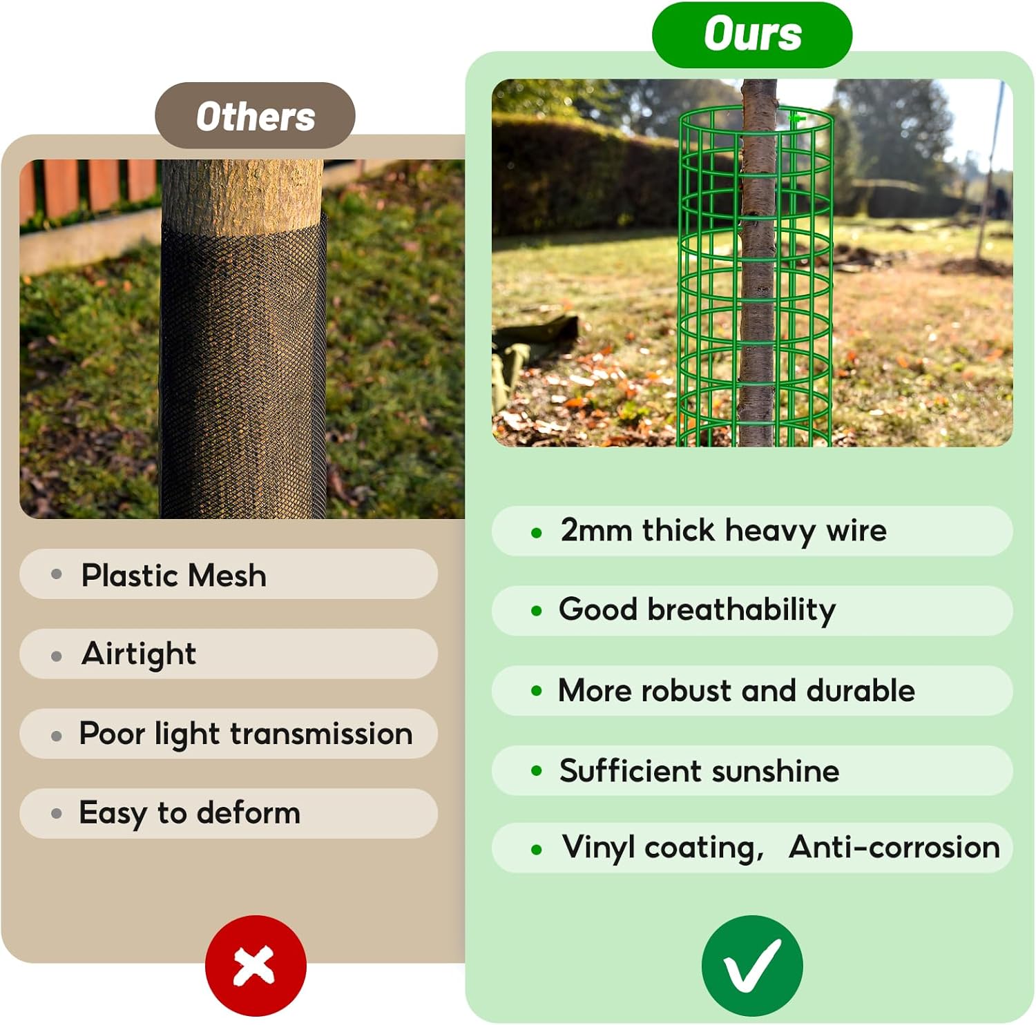 UNIFAMILY 10 Pack Matel Tree Trunk Protector, 17 x 13 in Tree Bark Guard, Plant Protectors from Animals with Zip Ties Metal Stakes,Tree Wire for Protect Tree Trunk from Deer