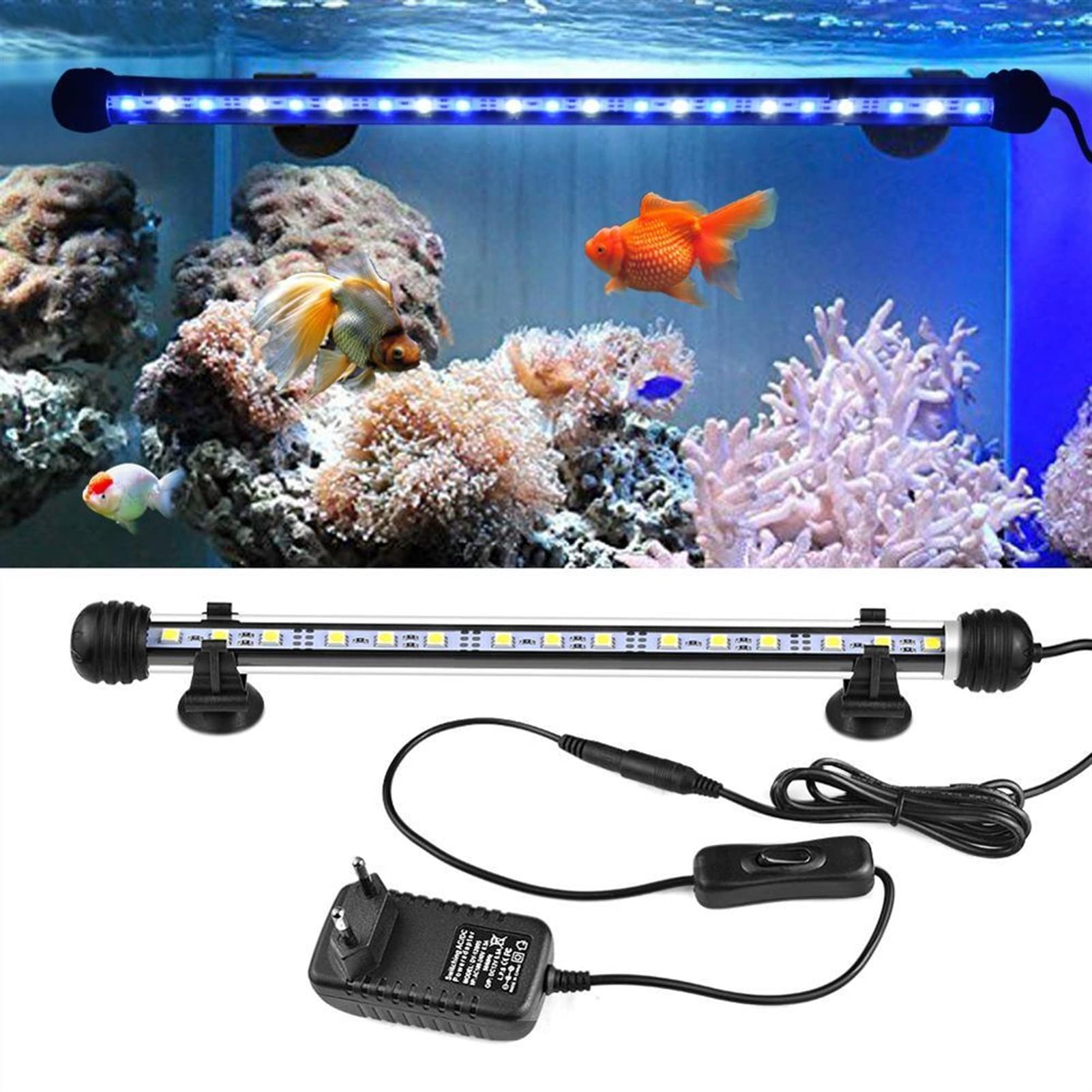 Subacquee Luci GUIDATO Illuminazione di acquario Rgb. Serbatoio sottomarino Piscina Piscina con remoto for giardino Piscina all'aperto Lampada da pesca fontana Luci per laghetto ( Color : White and Bl