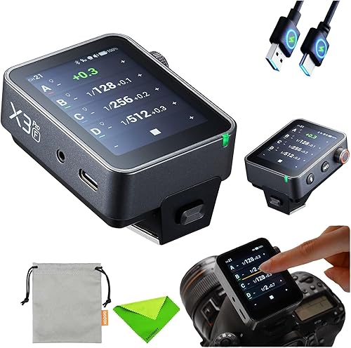 Miniatura 11 de Godox X3 Pro C X3PRO C TTL - Disparador de flash inalámbrico para Canon (2.4 G), transmisor de pantalla táctil inalámbrico X 2.4G, control