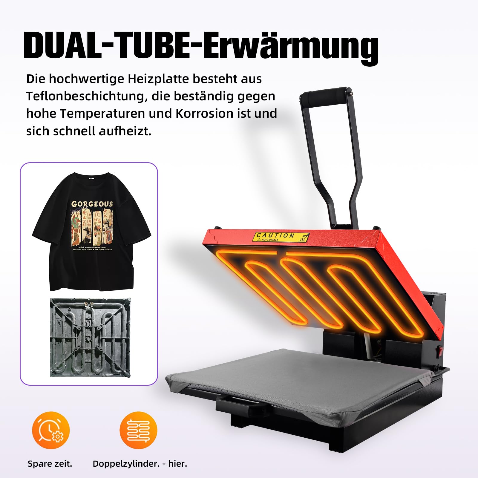ColorSub Digitale Sublimationsmaschine, 38 x 38 cm (15 "x 15"), Hitzepresse，Gleit-Thermopresse, geeignet für T-Shirts, Taschen, Kissen, Puzzles, Kleidung,HTV-Vinyl-Projekte 1600 W