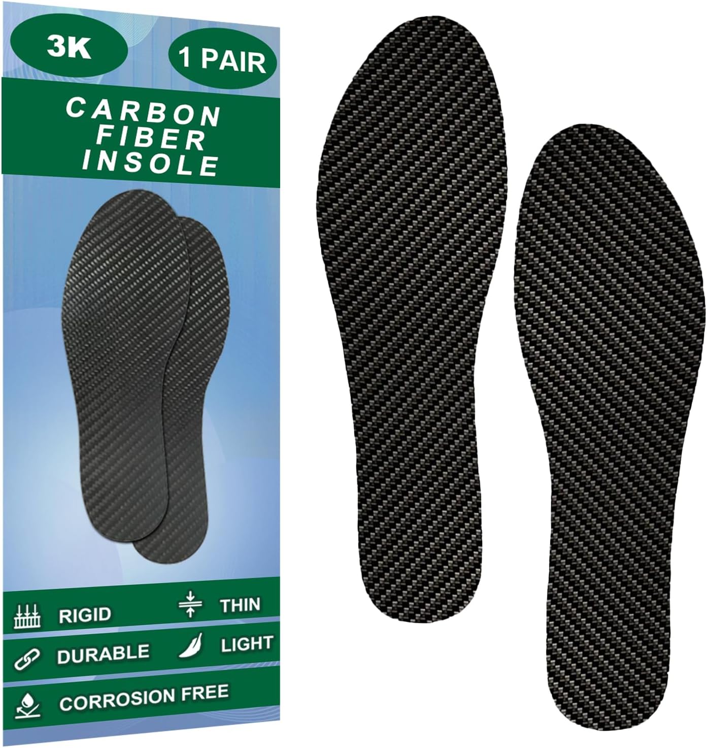 Carbon Fiber Insoles, Rigid Carbon Fiber Shoe Insert 1Pair