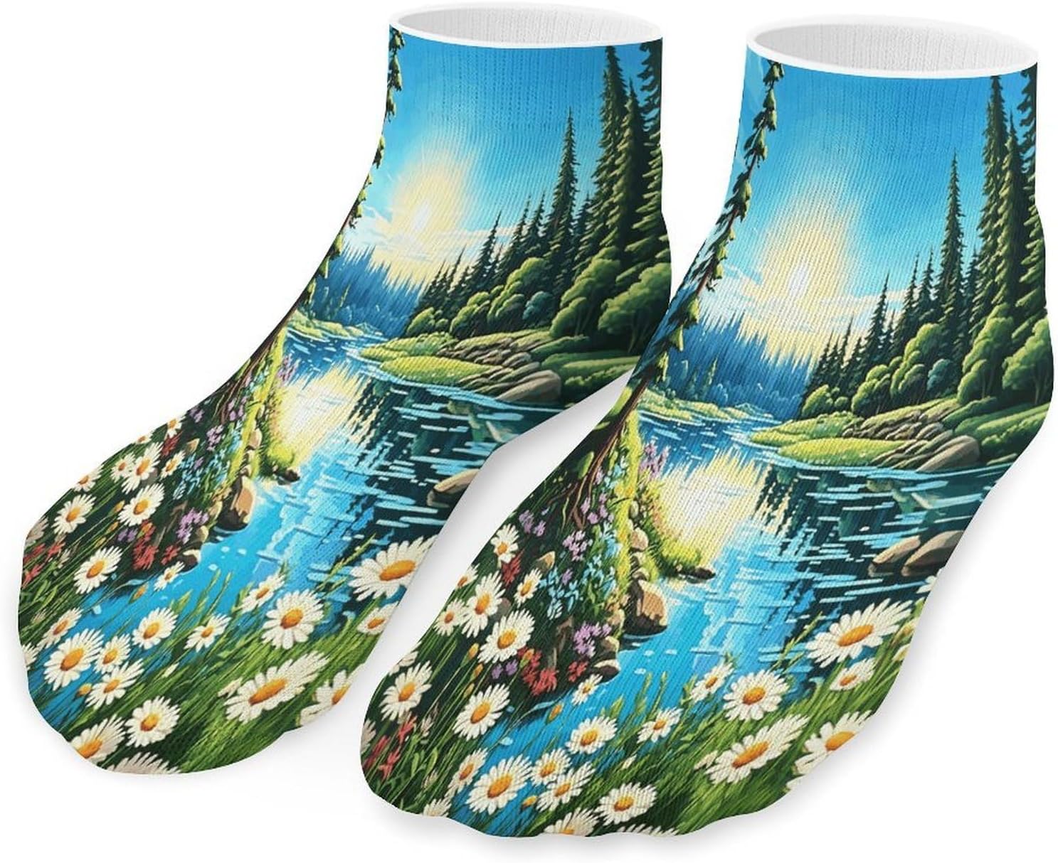 Forest Riverside 5Pairs Low Cut Ankle Socks for Women No Show Casual Breathable Athletic Socks for Sport