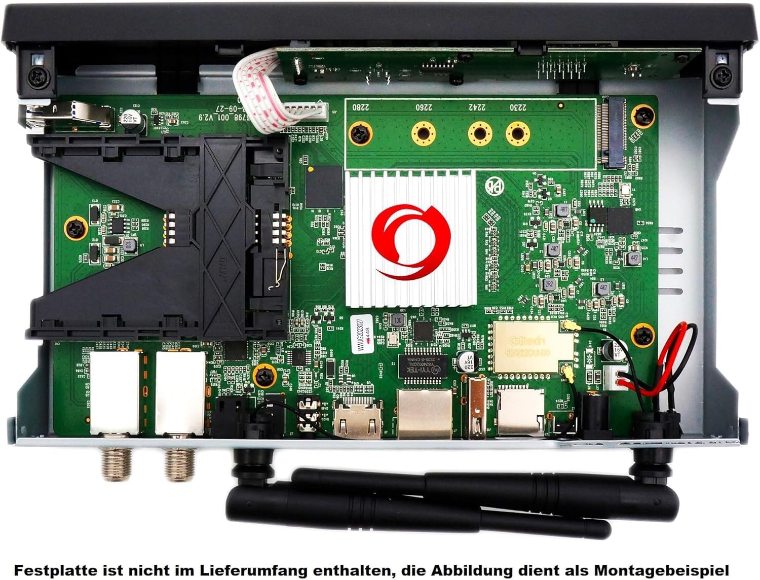 Octagon SF8008 V3 (Version 3) UHD 4K Supreme Twin Sat Receiver, 2X DVB-S2X Tuner, E2 Linux & Define OS, mit Aufnahmefunktion, M.2 M Key, Gigabit LAN, Kartenleser, Sat to IP, Multistream, WiFi WLAN