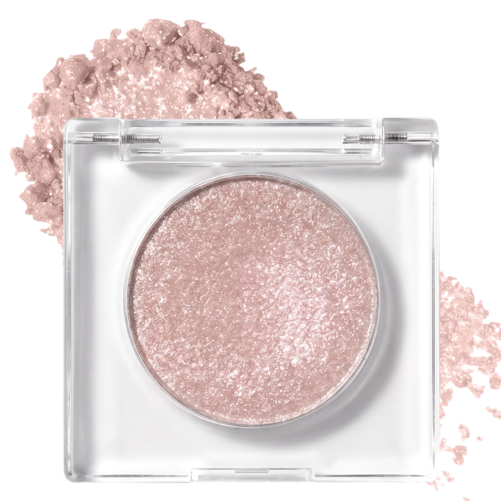 Light Pink Shimmer Cream Single Eyeshadow Palette, Korean Eye Makeup