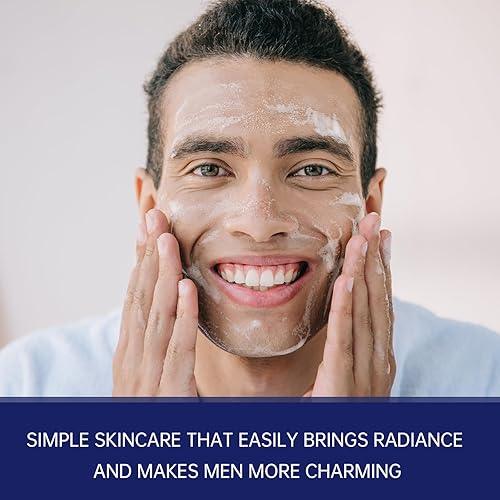 Miniatura 7 de Juego de 3 piezas para el cuidado de la piel para hombre, kit esencial para la cara, incluye limpiador facial, exfoliante exfoliante y crema