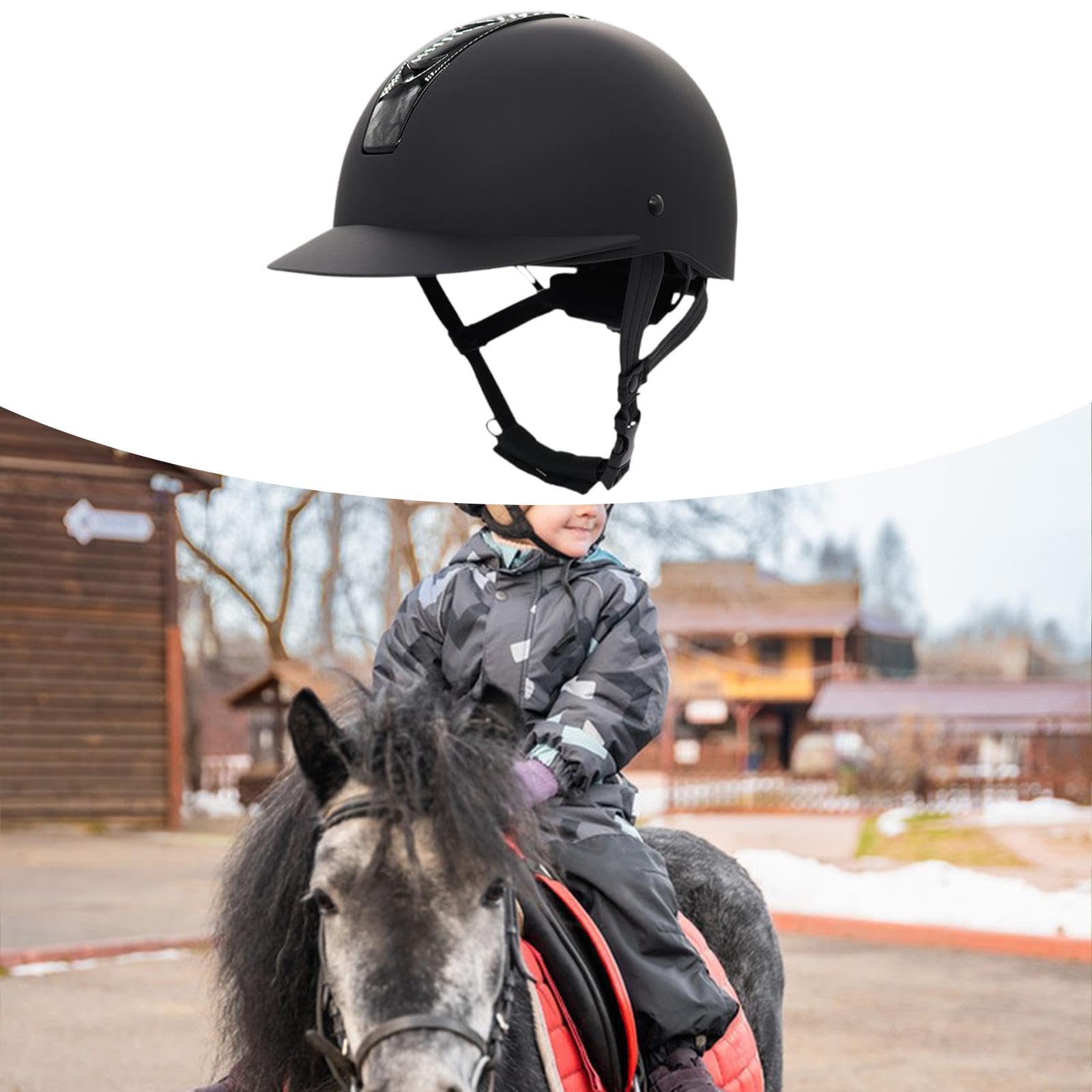 Milageto Casco equestre Starter Cappello equestre Portatile Pratico con Fori di Ventilazione Casco da Equitazione alla Moda Attrezzatura per Cavalli