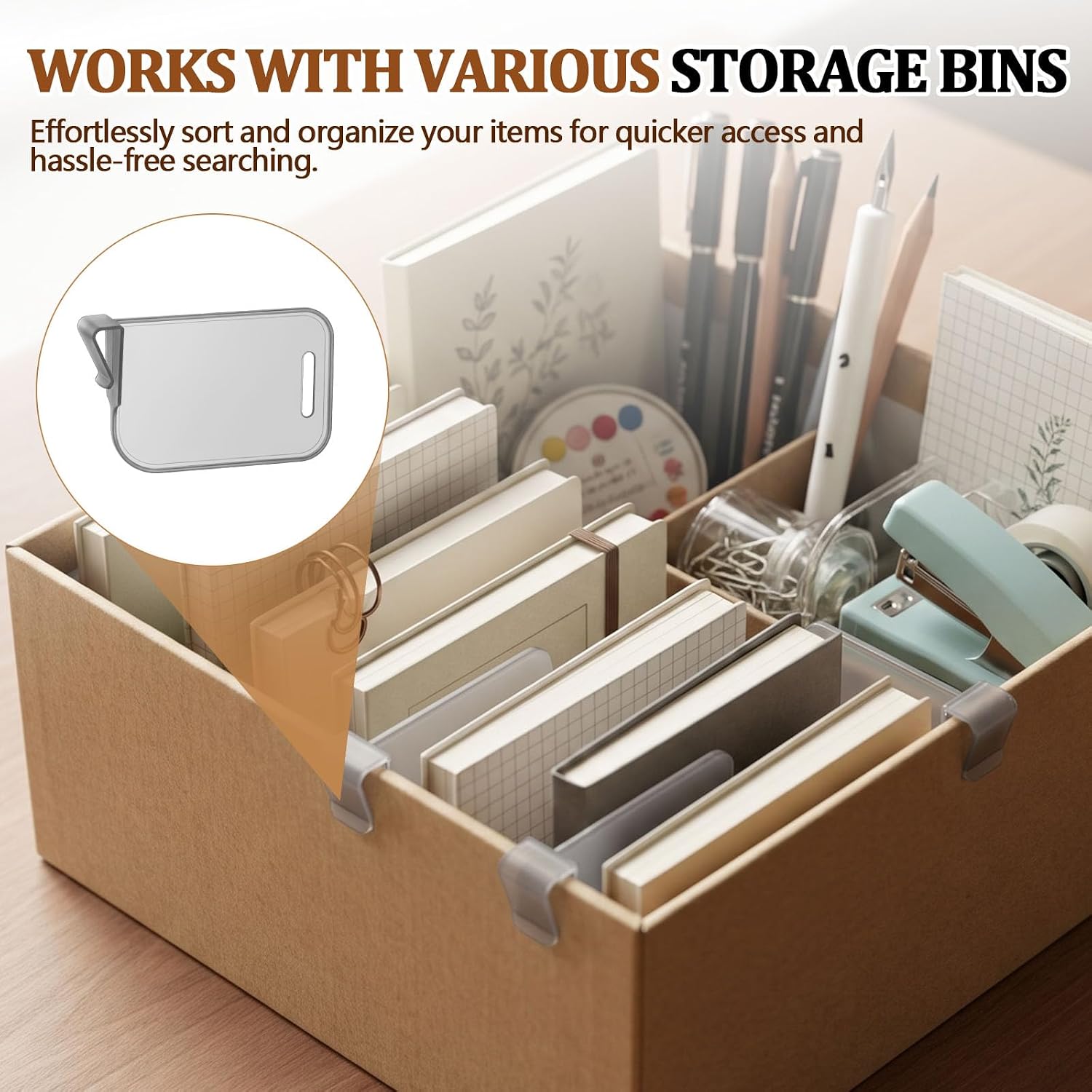 Chunful 10 Pcs Card Box Dividers, Trading Card Storage Clips, Gray