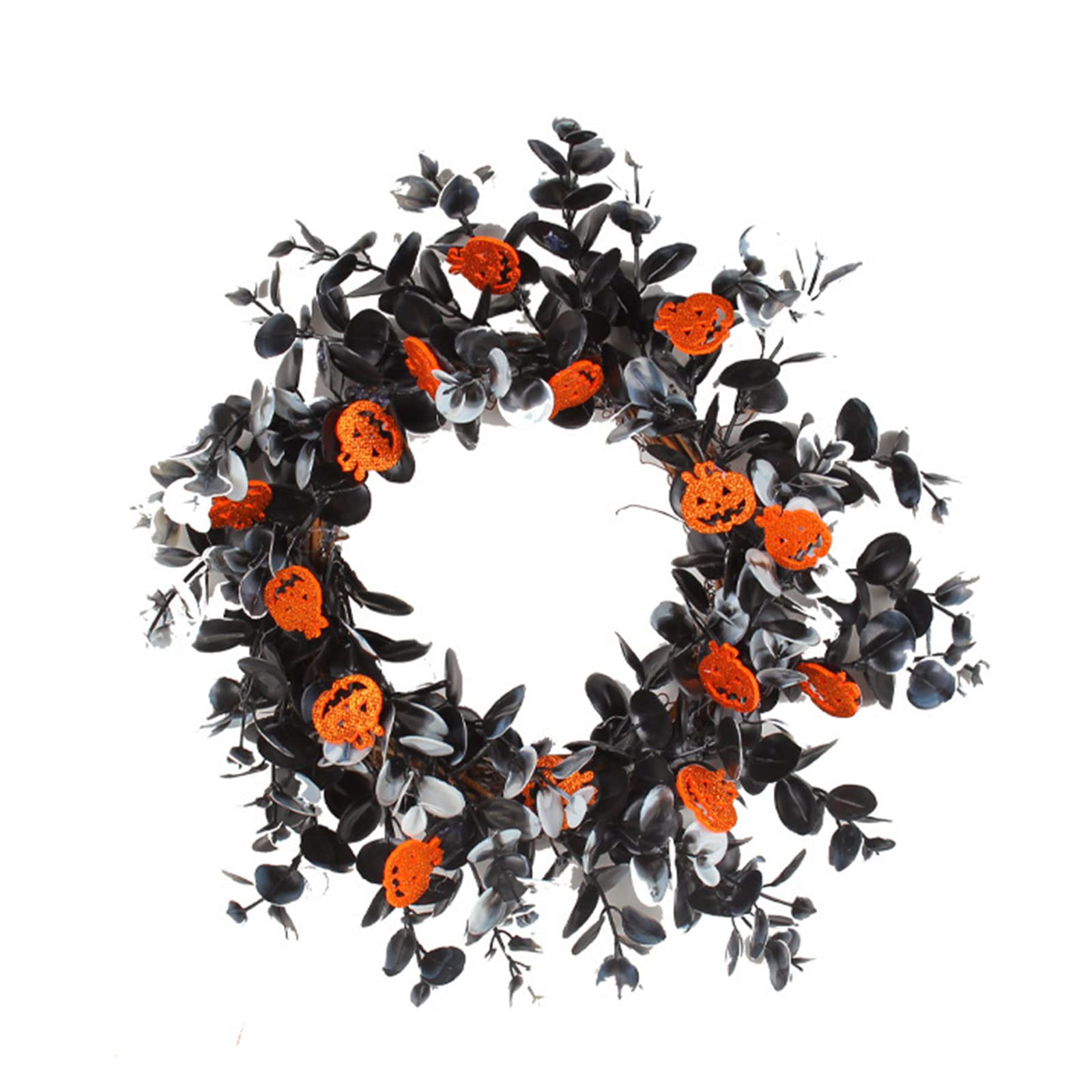 Elnwnnkc Halloween Wreath for Front Door Outside Fall Wreath with Pumpkins Autumn for Harvest Thanksgiving Decorations Halloween Wreaths for Front Door Large