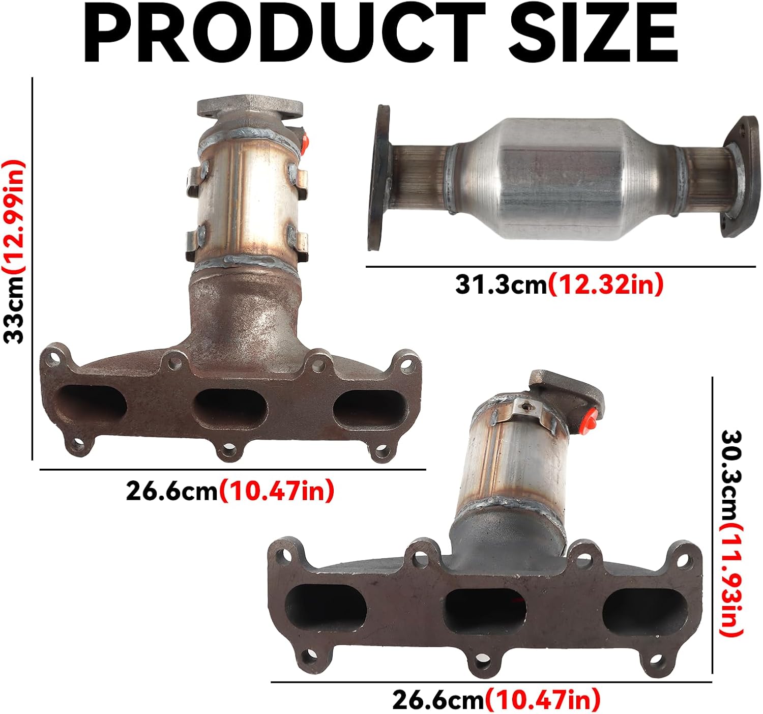 Left & Right Catalytic Converter Compatible with Kia Optima 2006-2010, Compatible with Rondo 2007-2009, Compatible with Hyundai Santa Fe 2007-2009, 2.7L High Performance (EPA Compliant)