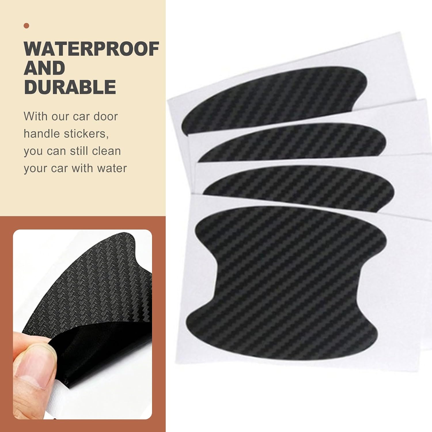 4 Pcs Car Door Handle Cup Protector Anti Scratch Guard Film Stickers for Vehicle Door Handle Paint Protection Universal Clear Film Covers for SUV Truck Automotive Exterior Accessories