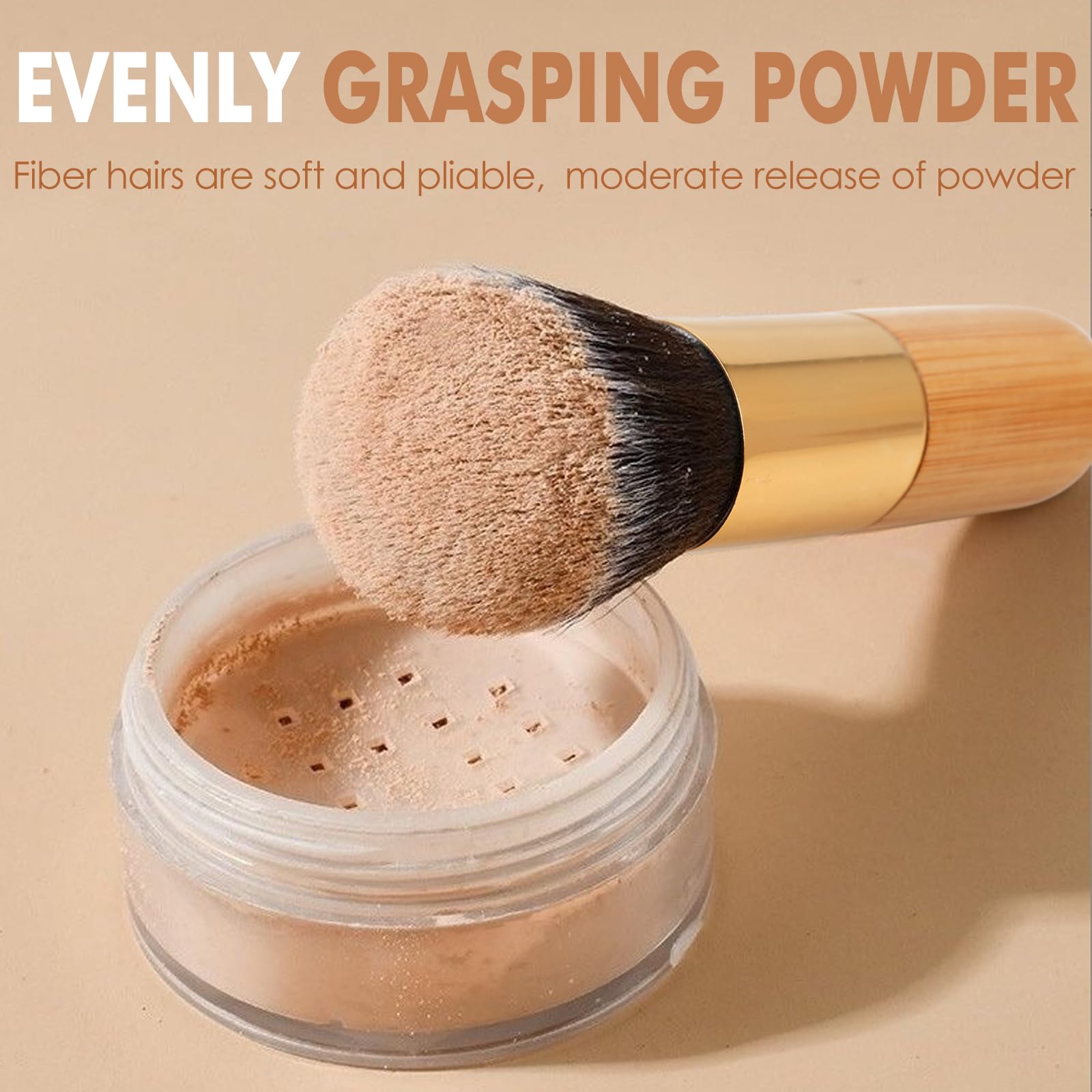 Powder Makeup Brush, Blusher Brush Large Powder for Loose or Pressed Setting Single Face Makeup Foundation - Image 2