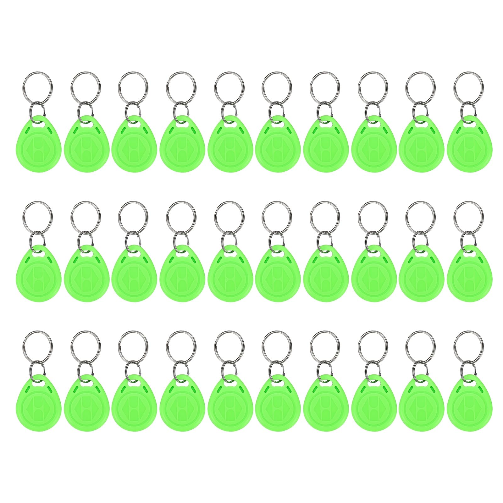 PATIKIL 125kHz T5577 RFID Key Fob Tag, (Light Green) (30pcs), Writable Rewritable Smart Key Fobs Tags Blank Clone IC Card Key Classic 1K, Suit for - Entry Access Control Systems
