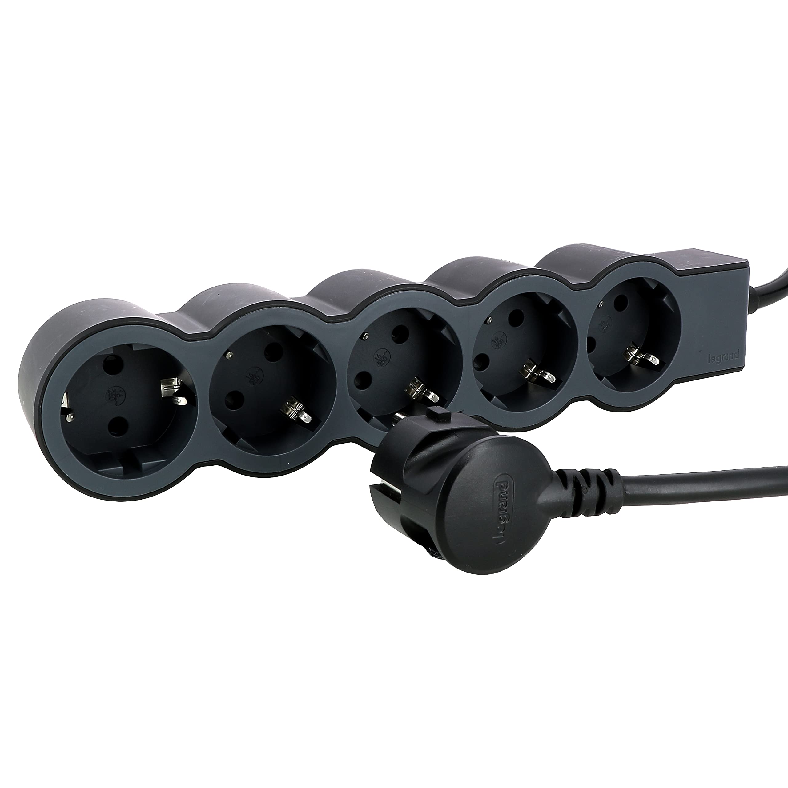 LEGRAND, Steckdosenleiste flach 5-fach 1,5m Kabellänge schwarz/dunkelgrau 694556
