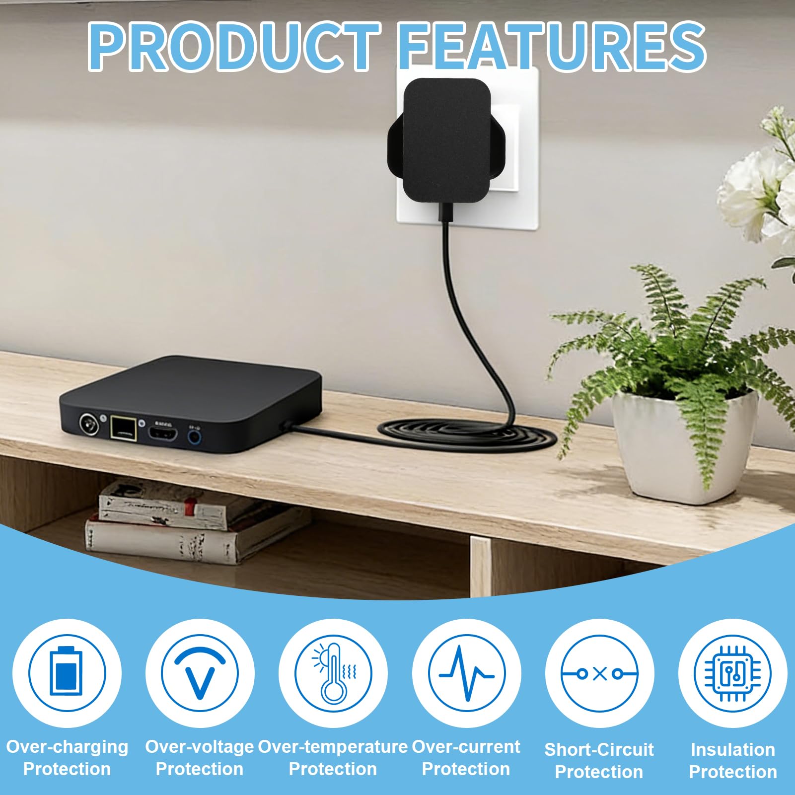 5V Charger for Sky Puck Stream Hub, AC 100-240V 50/60Hz to DC Converter with 3.5x1.35mm Jack, Replacement Power Adapter (2A 10W, 1.5m) - 4