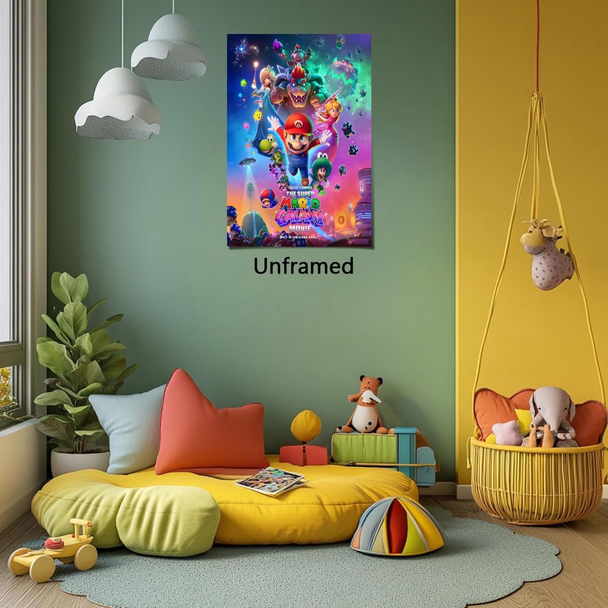 COMOR The Super Mario Galaxy Poster For Fans Kids Room Bedroom Wall Decor-Movie Mario Posters Canvas Prints Picture For Teen Boy Girls Gifts — view 2
