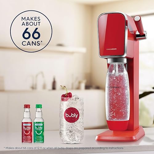 Miniatura 9 de SodaStream Art - paquete para agua con gas (rojo mandarina), con CO2, botellas DWS y sabores Bubly Drops