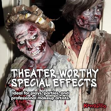 Kangaroo Professional Grade Liquid Latex SFX Makeup Prosthetics 14 oz - Latex Liquid Skin Body Paint Special Effects for Cosplay, Theater & Film - Creates Fake Scars, Zombie Makeup Skin