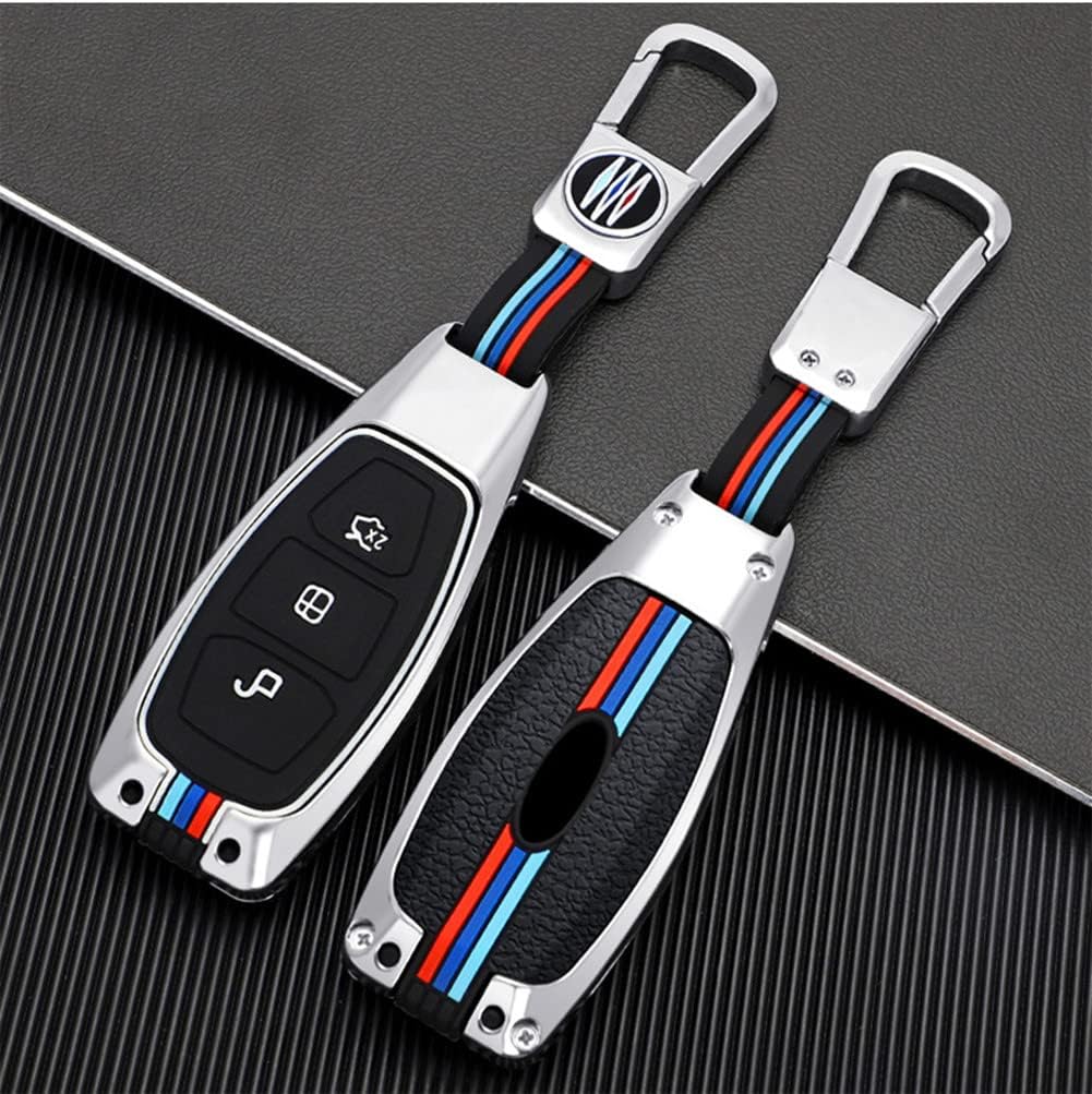 Happyit Zinc Alloy Car Key Cover Cases for Ford Fiesta Focus Mondeo Kuga Escape Falcon Galaxy Fusion Mustang Explorer Edge Escort Mk3 Mk4 Ranger 3 Buttons (B - Image 4