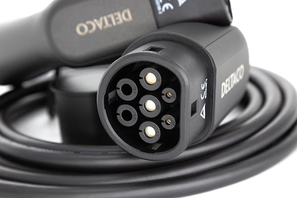DELTACO Typ 2 EV-Ladekabel für E-Autos und Hybrid Fahrzeuge, Elektroauto Charger Mennekes Kabel, Kompatibel mit ID.3, ID.4, Zoe, E-Tron, Model S/3/X/Y, Leaf, 3-phasig, 32A | 22kW, 7 Meter - 3