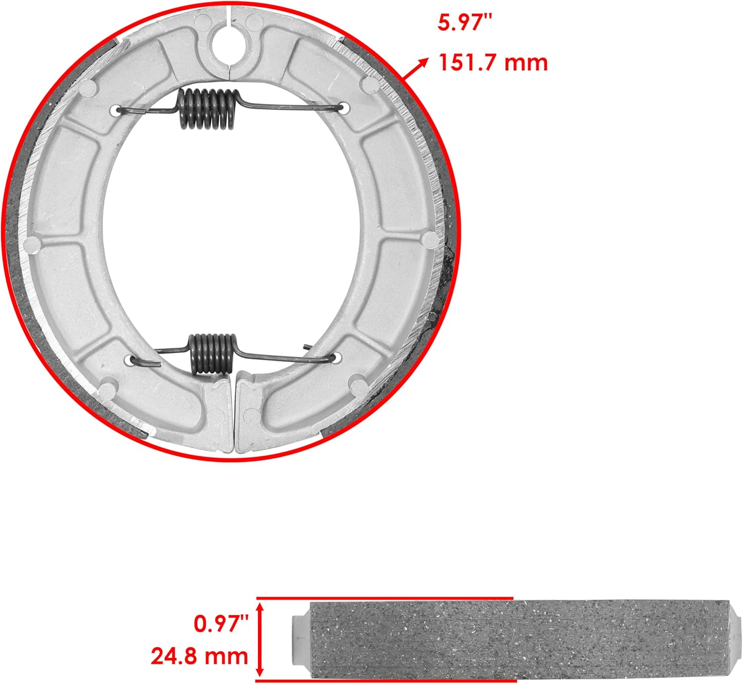 Caltric Front & Rear Brake Shoes Compatible with Yamaha Timberwolf 250 Yfb250 Yfb-250 Yfb 250 4X4 1994-2000 New