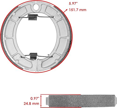 Miniatura 2 de Caltric Zapatas de freno traseras compatibles con Yamaha Bear Tracker 250 Yfm250 Yfm-250 Yfm 250 1999-2004
