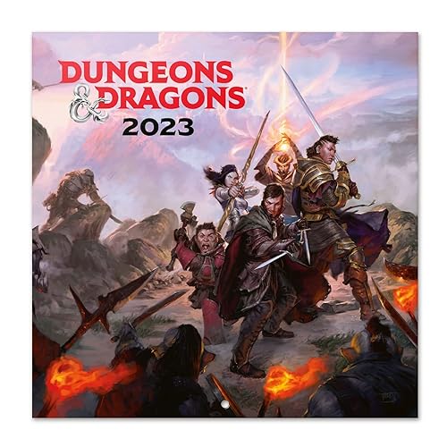 Grupo Erik Dungeons and Dragons Wall Calendar 2023 FSC, 12 Month Planner, Square Wall, Family Planner Calendar 2023, Dungeons and Dragons, 12' x 12'