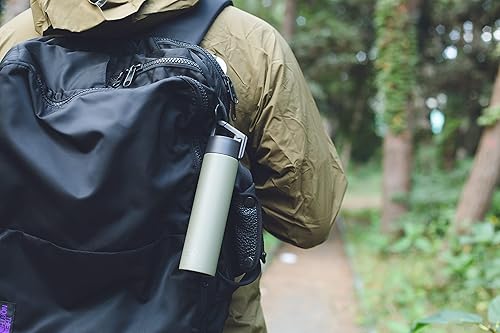 Miniatura 4 de IPPINKA Poketle - Botella aislada personal con mosquetón colgante, botella portátil para exteriores, 6.1 fl oz, color verde oliva