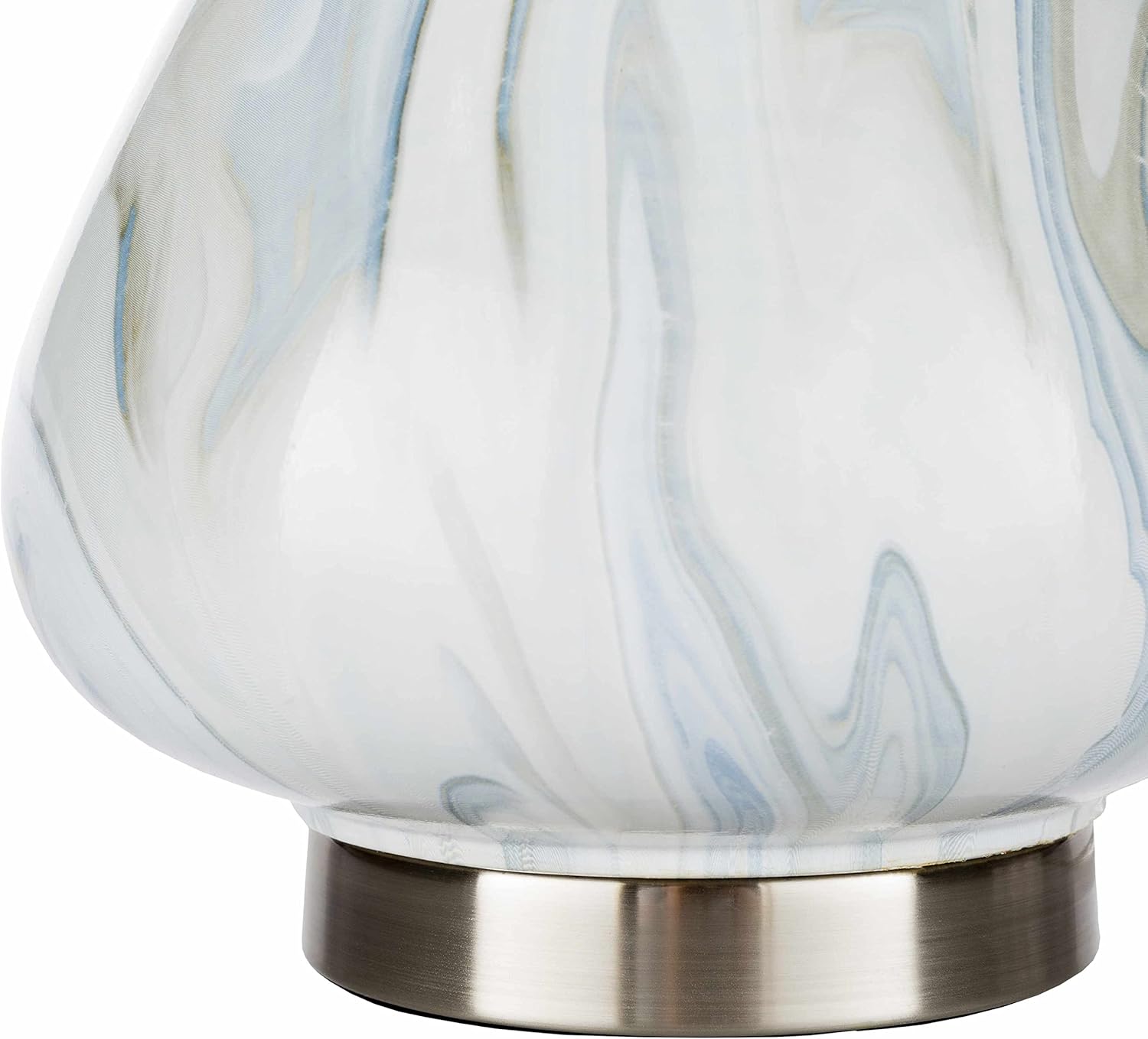BoutiqueRugs Farnborough Modern Ceramic Bedside Table Lamp for Bedroom Nightstand - End Side Lighting for Living Room - Shade Linen - White, Multi Color - 29" H
