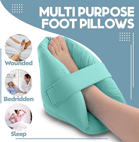 Miniatura 3 de NYOrtho Protector de presión de talón - 2 botas ultra suaves - 2 almohadas de pie de doble capa - Protectores de talón - Cama protectora de talón -
