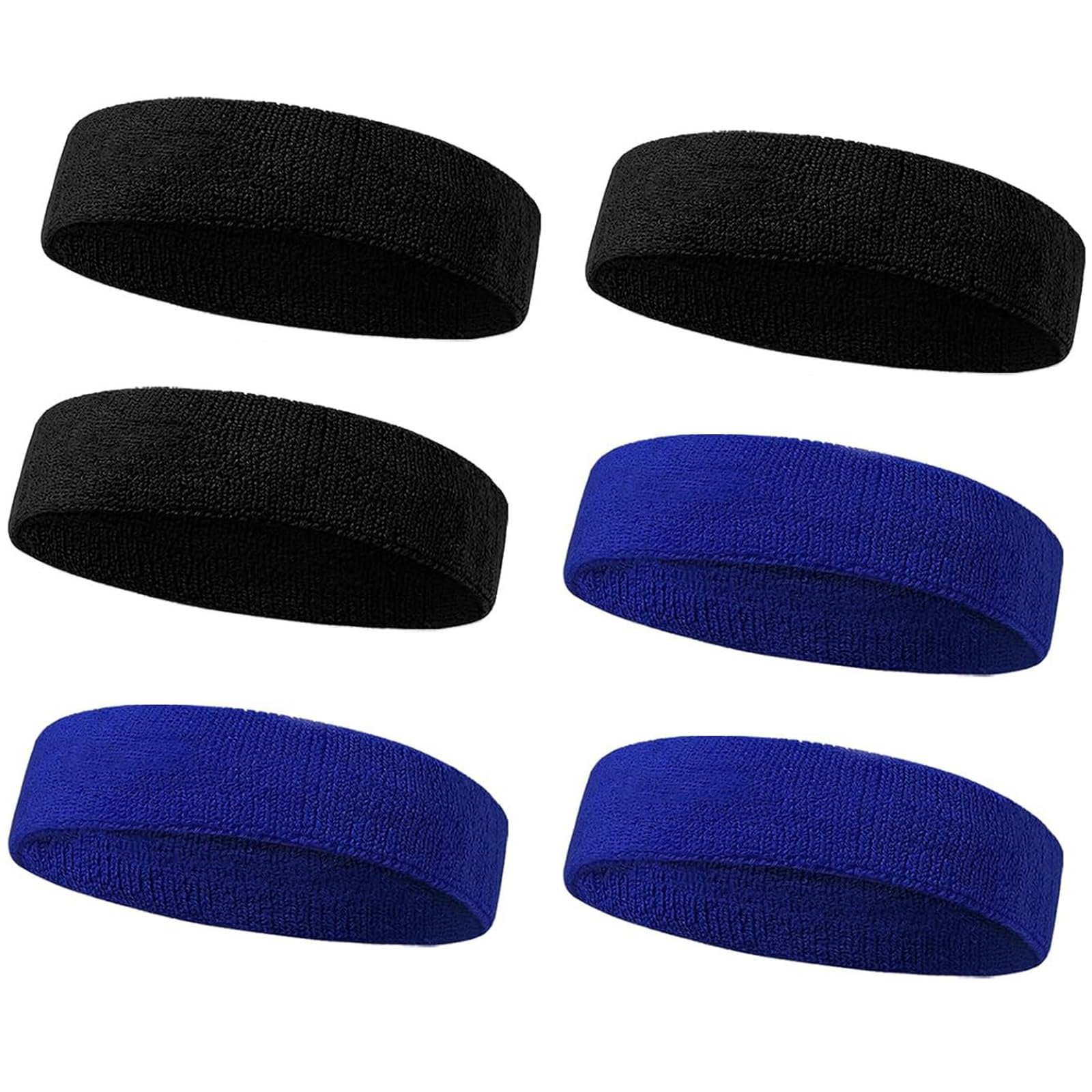 6 Pcs Sweat Bands, Moisture Wicking Sports Headbands for Running