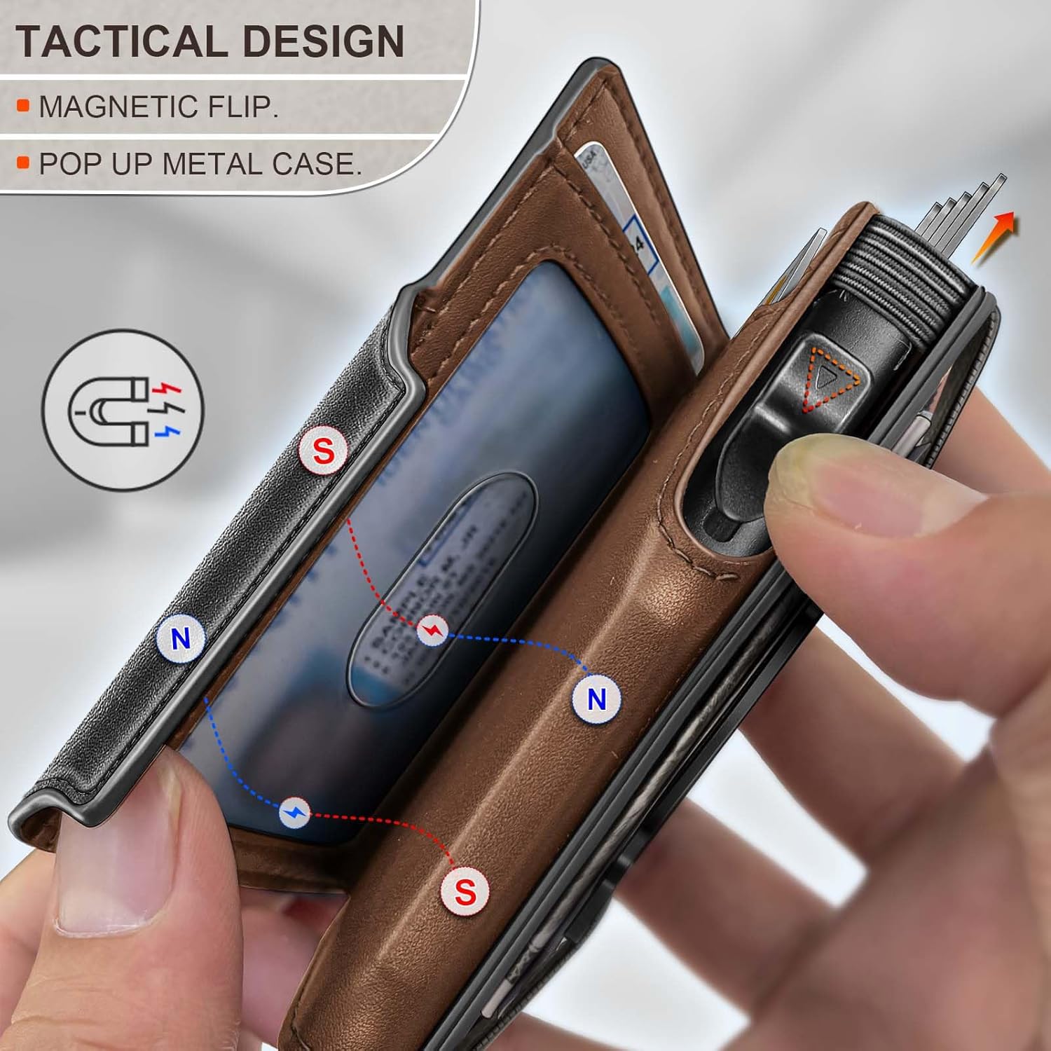 BULLIANT Men Gift Wallet,Slim Front Pocket Wallet Money Clip Card Holder 3.8"x2.7",Pop-up Access - Image 4