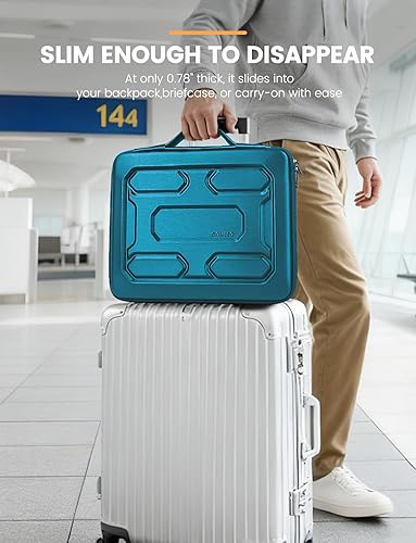 Vista 48 de DOMISO Funda para laptop de 17 pulgadas con asa, bolsa de computadora a prueba de golpes, funda protectora de EVA impermeable para MSI GS73VR Negro