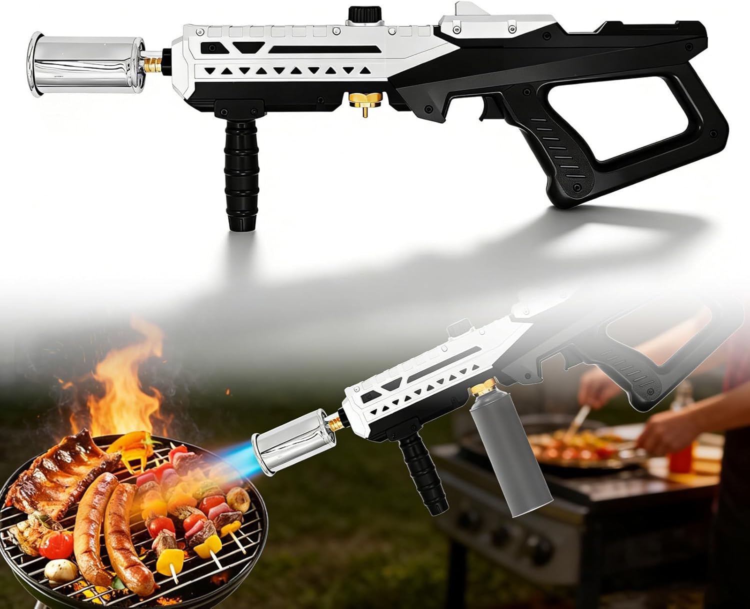 Propane Torch, Adjustable Flame Thrower Gun MAX 2462°F for BBQ, Grill, Campfire, Searing Steak, Cooking, Charcoal Lighter, Camping Gift Idea (Propane Tank Not Included)