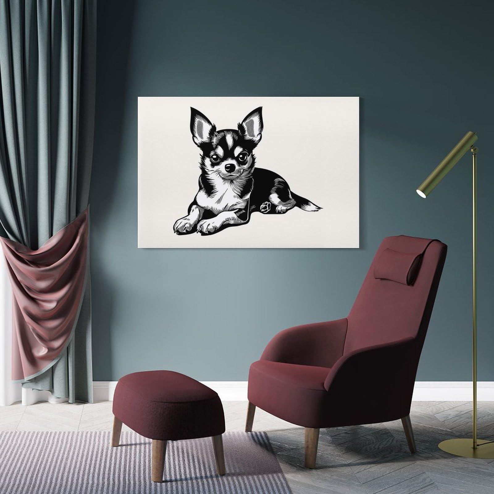 Junmoney Chihuahua(3) Decorative Wall Artwork 20x30inch(50x75cm), for Entrance Spaces, Stair Walls Or Halls, A Stylish Accent for Home Entrances