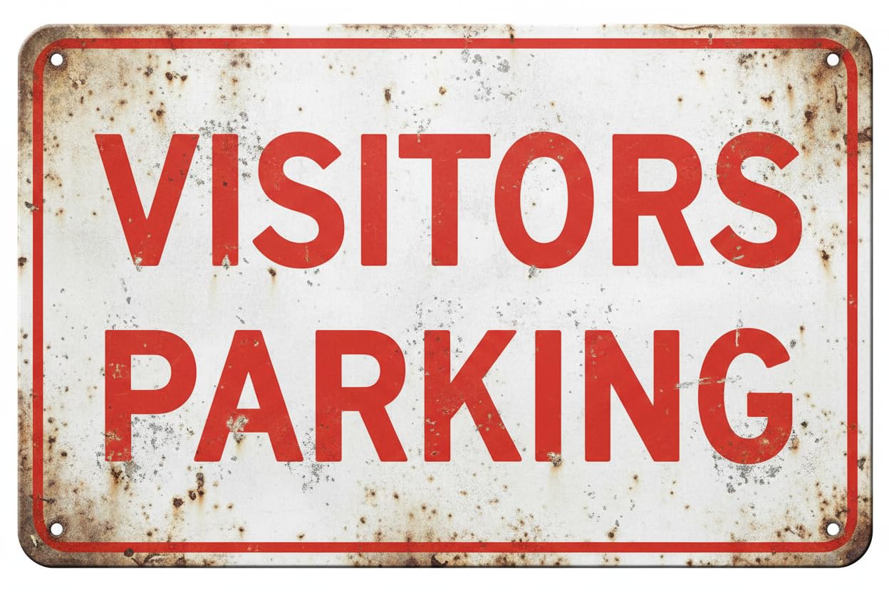 Wall Decor Visitors Parking Sign Metal Sign 8 X 12 Inches Clear Signage For S, Fences Vintage Signs Aluminum Plates Printed
