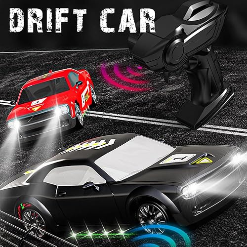 Miniatura 7 de Auto de control remoto para niños y niñas, auto de deriva RC 120 4WD con luces LED, 20 KPH de alta velocidad proporcional acelerador de carreras