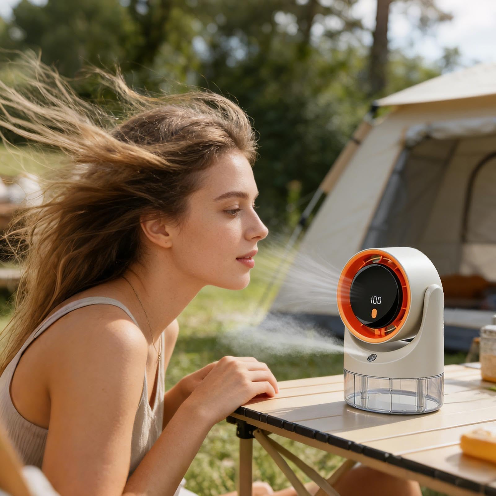 Ventilatore da Scrivania 100 Velocità Ricaricabile, Raffreddamento