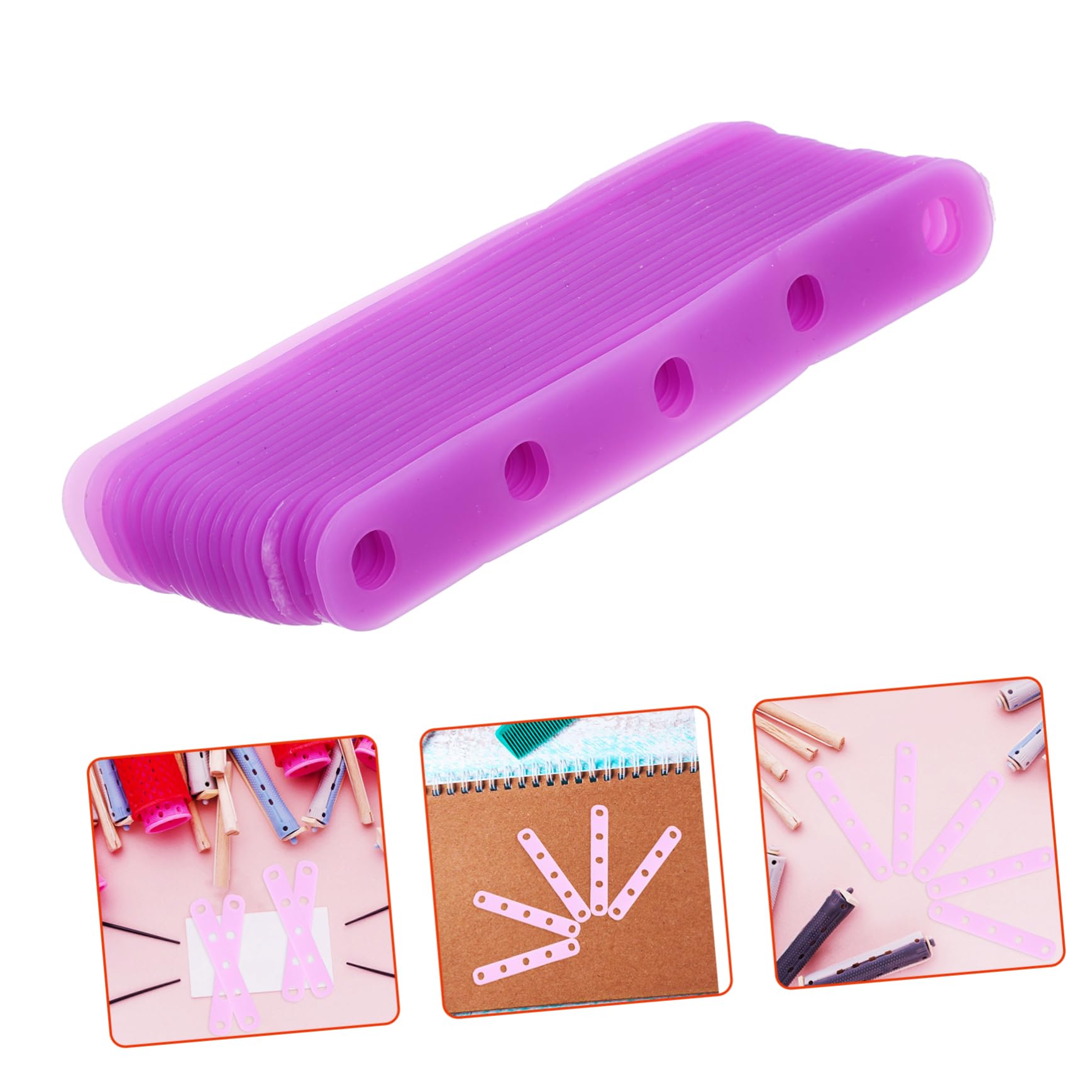 Baluue Heat Resistant Silicone Bands for Perm Rods Hair Roller Bands Set Elastic for Women 20pcs