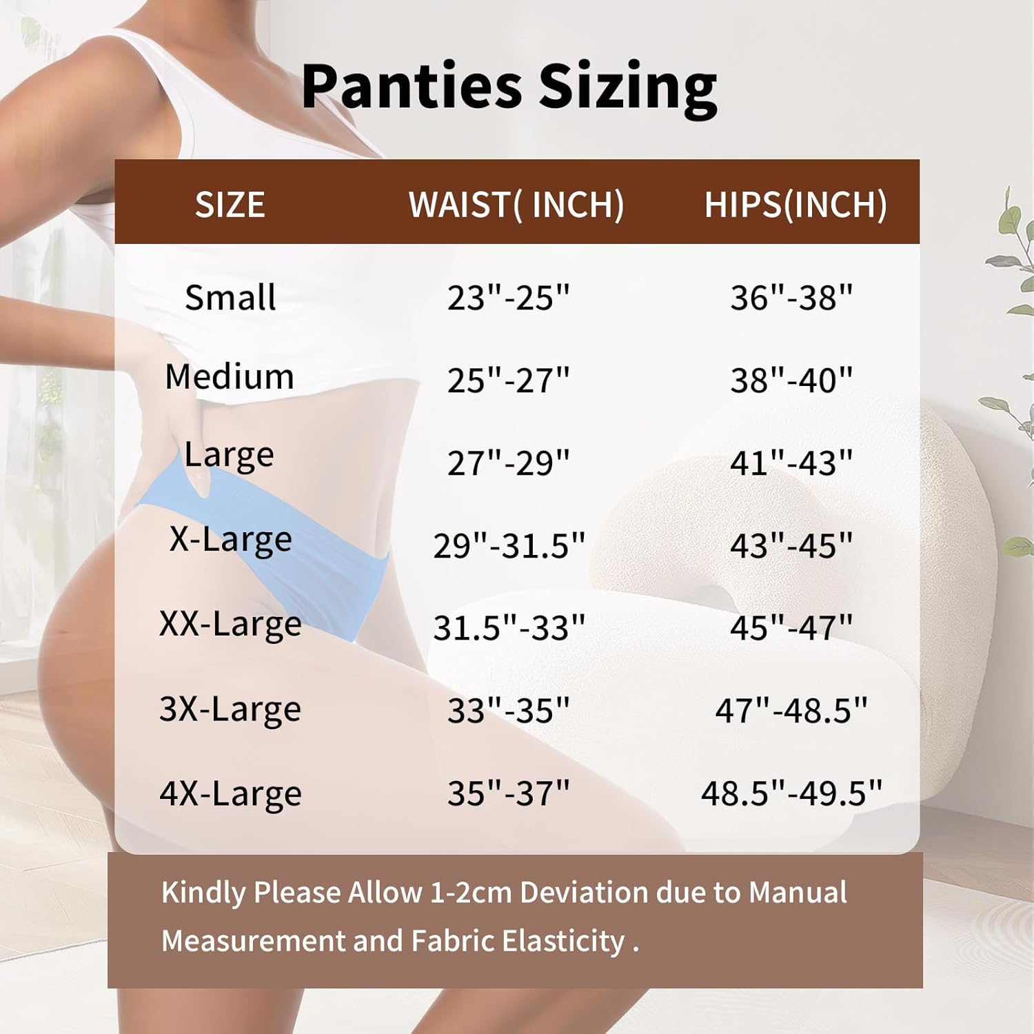 Cotton Thongs for Women High Waisted Women Panties No Show Comfortable Underwear Sexy Tangas Black Pack 6 - Image 7
