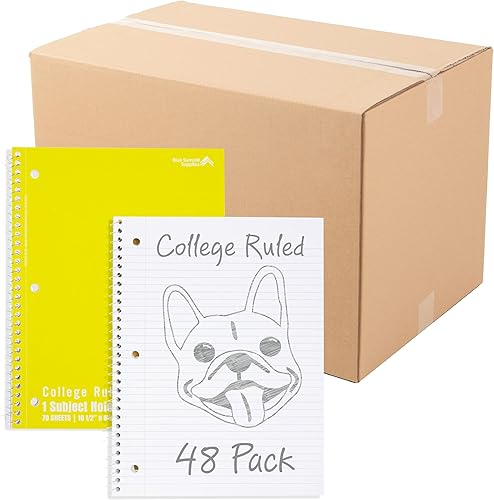 Miniatura 11 de Blue Summit - Cuaderno de espiral pastel con rayas universitarias, cuadernos escolares de una materia, cuadernos perforados a granel, libro escolar