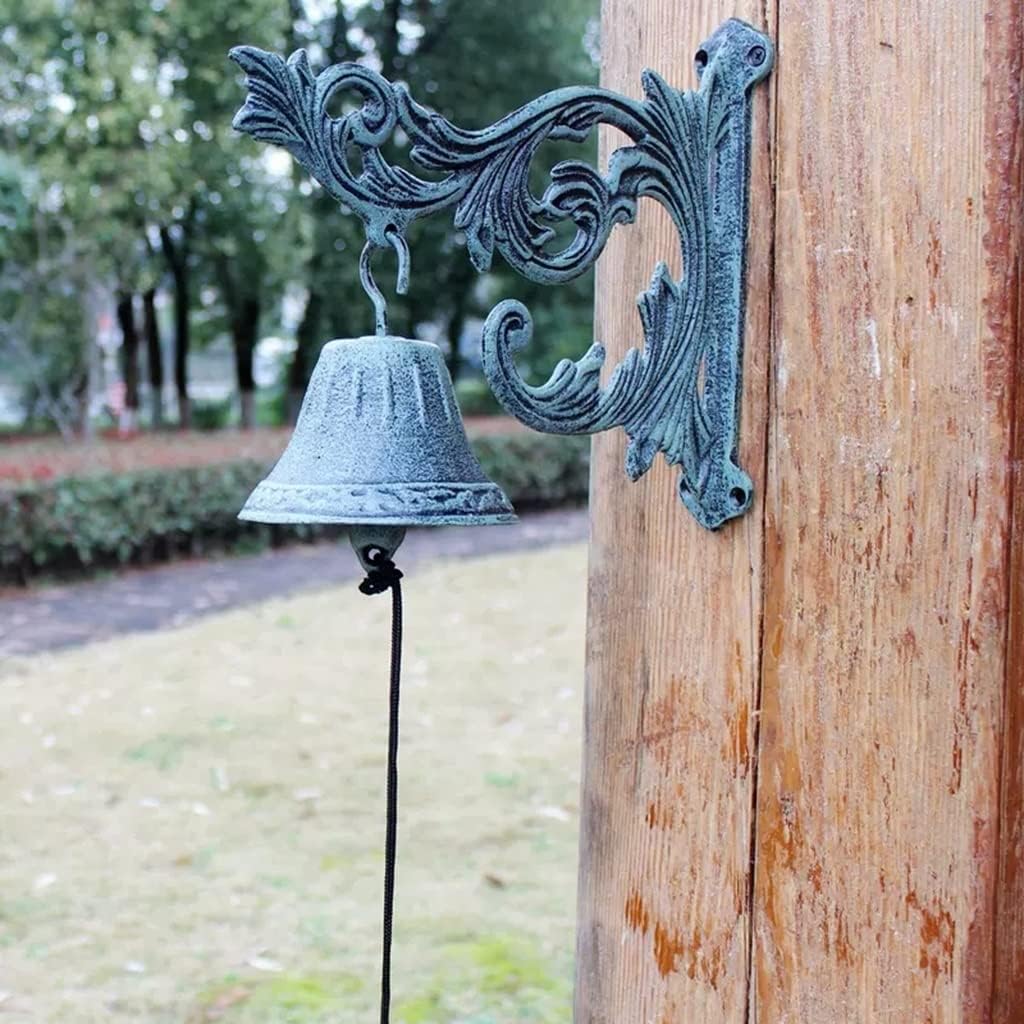 Vintage Iron Villa Doorbell Large Flower Leaves, Hanging Home Decorative Wall Decor Doorbell