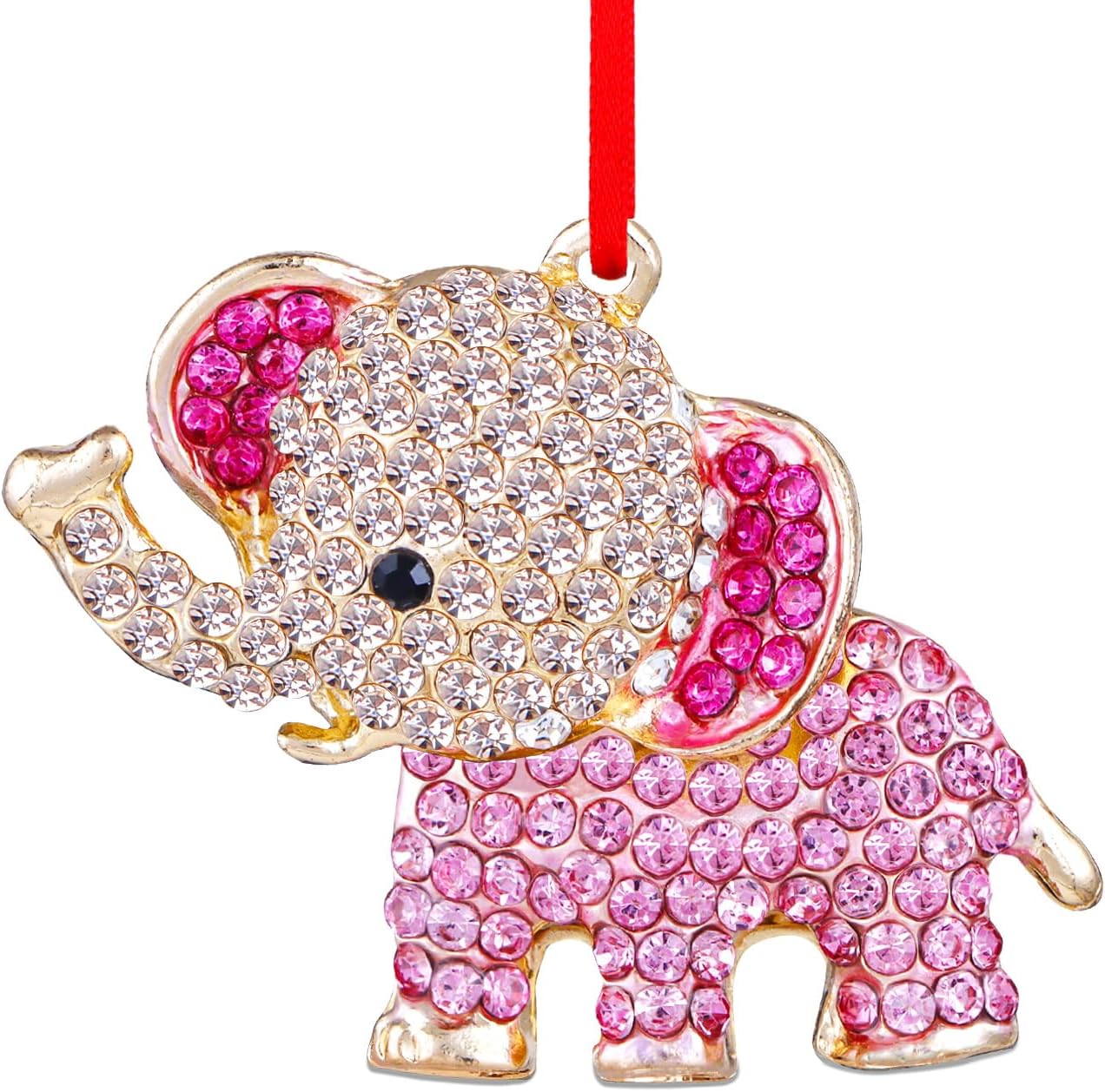 PETCEE Metal Elephant Christmas Ornaments 2023 Baby Elephant Ornaments