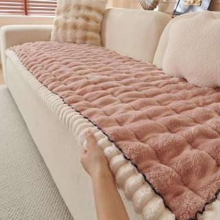 Couch Covers for Pets Washable Sofa Covers for Dogs Cats Anti-Slip Sofa SlipCover for 3-4 Cushion Couches Pet-Friendly Furniture Protector Covers for Living Room (27.6" x 83", Pink)