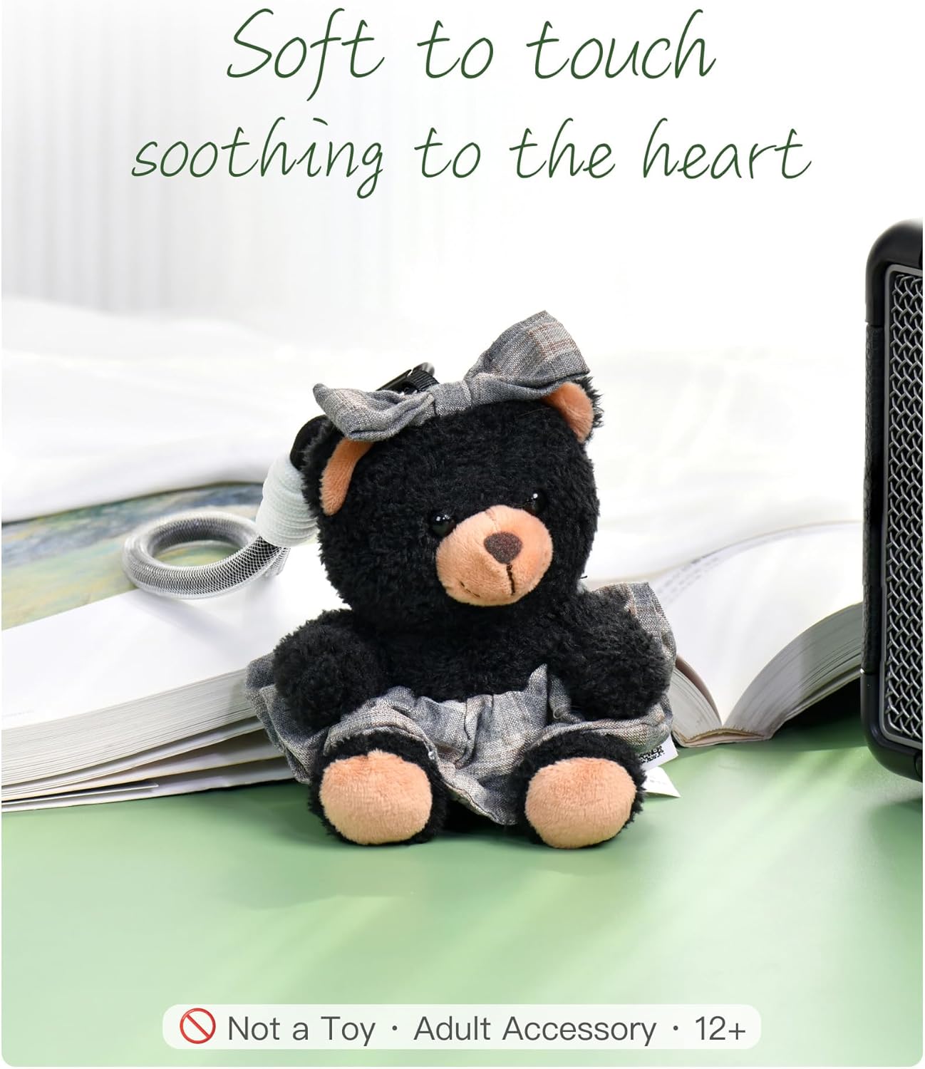 | Cute Black Plush Teddy Bear Keychain – Soft Stuffed Toy Bag Charm, Car Hanging Ornament & Desk Decor, Adorable Gift for Women, Girls, Birthday, Christmas & Holidays - Image 3